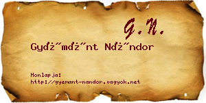 Gyémánt Nándor névjegykártya