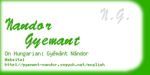 nandor gyemant business card